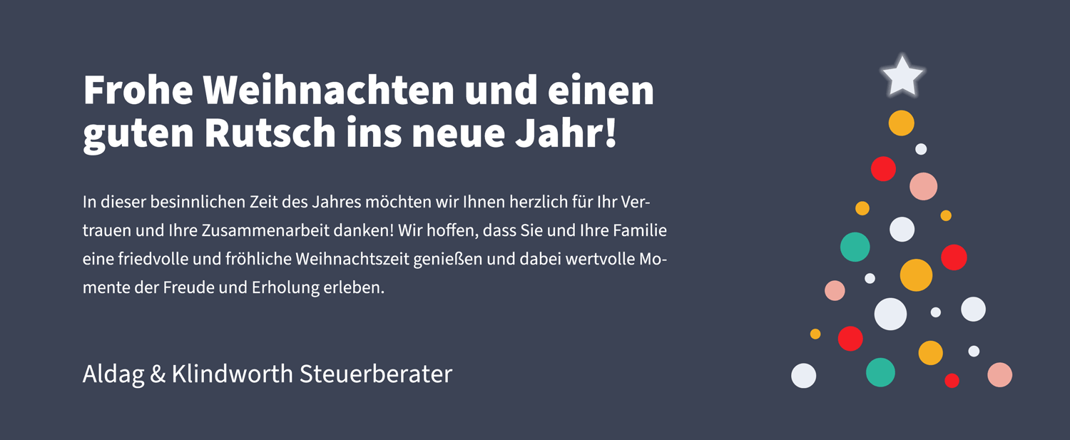 Aldag & Klindworth Steuerberater aus Buxtehude – Frohe Weihnachten.